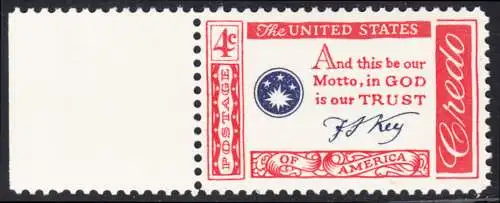 USA Michel 0769 / Scott 1142 postfrisch EINZELMARKE RAND links - Amerikanisches Credo mit Aussprüchen berühmter Amerikaner (Francis Scott Key)