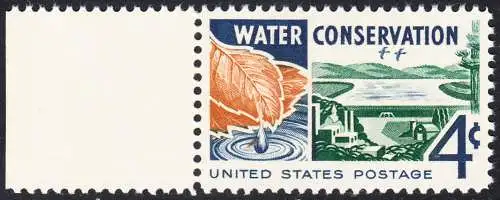 USA Michel 0777 / Scott 1150 postfrisch EINZELMARKE RAND links - Wasserschutzkongress, Washington: „Kreislauf des Wassers“