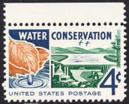 USA Michel 0777 / Scott 1150 postfrisch EINZELMARKE RAND rechts  - Wasserschutzkongress, Washington: „Kreislauf des Wassers“