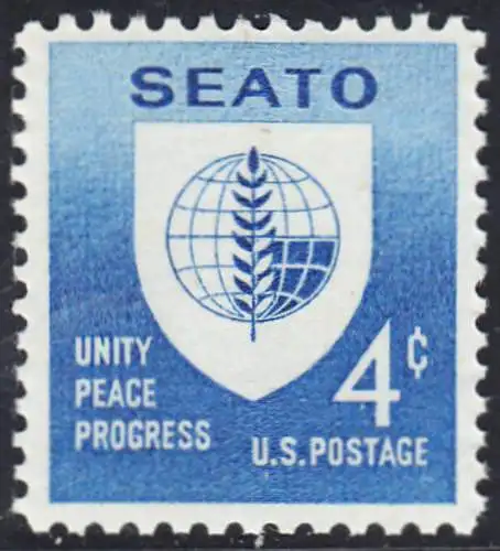 USA Michel 0779 / Scott 1151 postfrisch EINZELMARKE (a2) - Konferenz des Südostasienpaktes (SEATO, South-East Asia Treaty Organization), Washington, DC; SEATO-Emblem