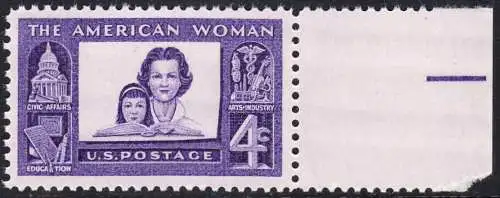 USA Michel 0780 / Scott 1152 postfrisch EINZELMARKE RAND rechts - Verdienste der amerikanischen Frau: Mutter mit Tochter
