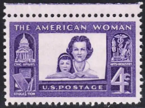 USA Michel 0780 / Scott 1152 postfrisch EINZELMARKE RAND oben - Verdienste der amerikanischen Frau: Mutter mit Tochter