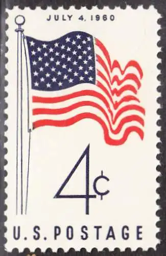 USA Michel 0783 / Scott 1153 postfrisch EINZELMARKE (a2) - Amerikanische Flagge von 1960 (50 Sterne für 50 Staaten)