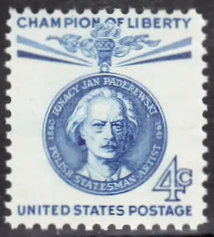 USA Michel 0789 / Scott 1159 postfrisch EINZELMARKE (a3) - Freiheitskämpfer: Ignacy Jan Paderewski: poln. Politiker, Pianist und Komponist 