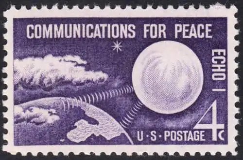 USA Michel 0803 / Scott 1173 postfrisch EINZELMARKE (a3) - Echo I - Nachrichtenverbindungen für den Frieden