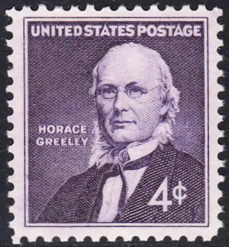USA Michel 0807 / Scott 1177 postfrisch EINZELMARKE (a2) - 150. Geburtstag von Horace Greeley, Verleger und Publizist