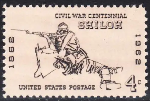 USA Michel 0824 / Scott 1179 postfrisch EINZELMARKE (a2) - 100 Jahrestag des Bürgerkrieges: Schlacht von Shiloh