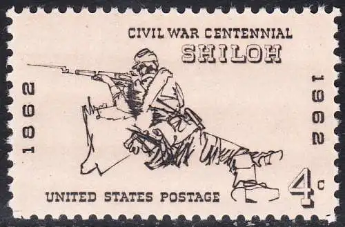 USA Michel 0824 / Scott 1179 postfrisch EINZELMARKE (a3) - 100 Jahrestag des Bürgerkrieges: Schlacht von Shiloh