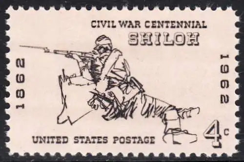 USA Michel 0824 / Scott 1179 postfrisch EINZELMARKE (a4) - 100 Jahrestag des Bürgerkrieges: Schlacht von Shiloh