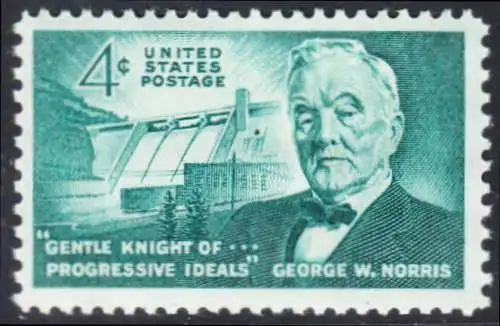USA Michel 0810 / Scott 1184 postfrisch EINZELMARKE (a3) - 100. Geburtstag von George Norris; Senator; Norrisdamm, TN
