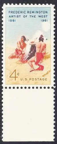 USA Michel 0813 / Scott 1187 postfrisch EINZELMARKE RAND unten - 100. Geburtstag von Frederic Remington, Maler und Bildhauer