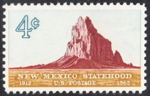 USA Michel 0820 / Scott 1191 postfrisch EINZELMARKE (a2)- 50 Jahre Staat New Mexiko; Felsformation Shiprock