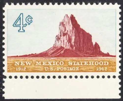 USA Michel 0820 / Scott 1191 postfrisch EINZELMARKE unten - 50 Jahre Staat New Mexiko; Felsformation Shiprock