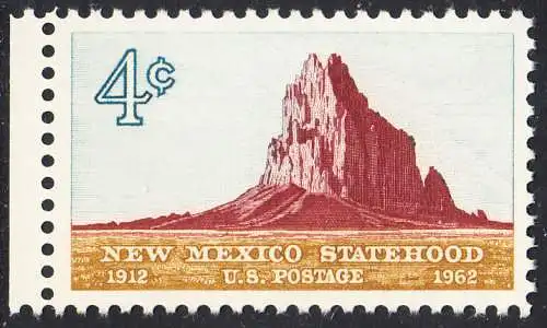 USA Michel 0820 / Scott 1191 postfrisch EINZELMARKE links - 50 Jahre Staat New Mexiko; Felsformation Shiprock