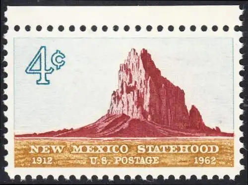USA Michel 0820 / Scott 1191 postfrisch EINZELMARKE rechts - 50 Jahre Staat New Mexiko; Felsformation Shiprock