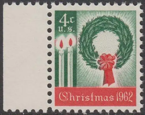 USA Michel 0834 / Scott 1205 postfrisch EINZELMARKE RAND links - Weihnachten 