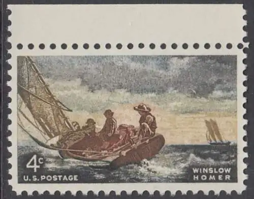 USA Michel 0837 / Scott 1207 postfrisch EINZELMARKE RAND oben (a2) - Winslow Homer, Maler