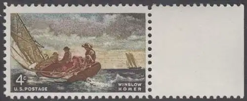 USA Michel 0837 / Scott 1207 postfrisch EINZELMARKE RAND rechts (a2) - Winslow Homer, Maler