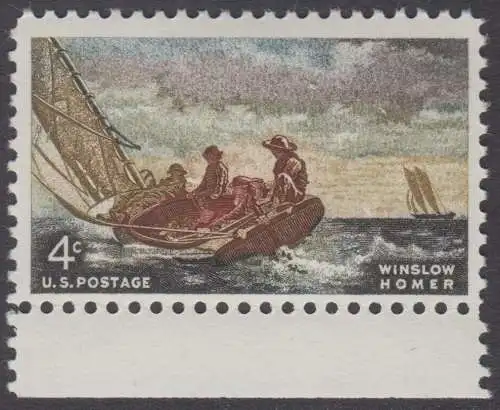 USA Michel 0837 / Scott 1207 postfrisch EINZELMARKE RAND unten - Winslow Homer, Maler