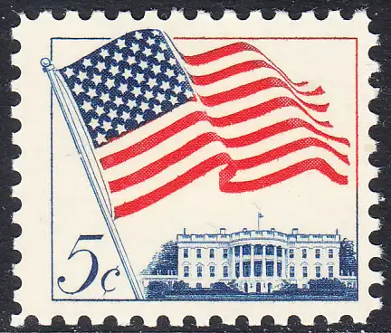 USA Michel 0838 / Scott 1208 postfrisch EINZELMARKE (a1) - Flagge und Weißes Haus