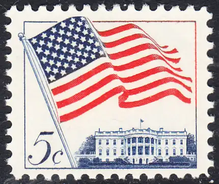 USA Michel 0838 / Scott 1208 postfrisch EINZELMARKE (a2) - Flagge und Weißes Haus