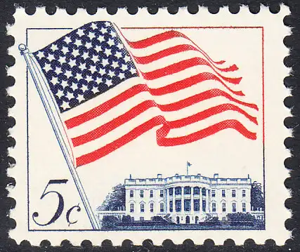 USA Michel 0838 / Scott 1208 postfrisch EINZELMARKE (a3) - Flagge und Weißes Haus