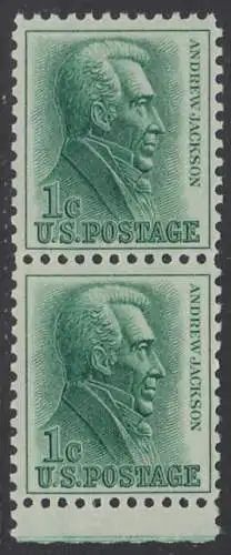 USA Michel 0816 / Scott 1209 postfrisch vert.PAAR - Berühmte Amerikaner: Andrew Jackson, 7. Präsident