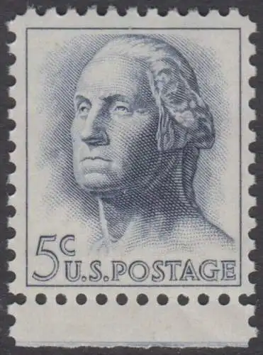 USA Michel 0817 / Scott 1213 postfrisch EINZELMARKE RAND unten - Berühmte Amerikaner: George Washington, 1. Präsident