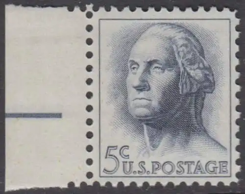 USA Michel 0817 / Scott 1213 postfrisch EINZELMARKE RAND links - Berühmte Amerikaner: George Washington, 1. Präsident