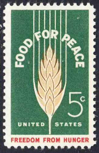 USA Michel 0841 / Scott 1231 postfrisch EINZELMARKE (a2) - Kampf gegen den Hunger; Weizenähre