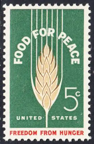 USA Michel 0841 / Scott 1231 postfrisch EINZELMARKE (a3) - Kampf gegen den Hunger; Weizenähre