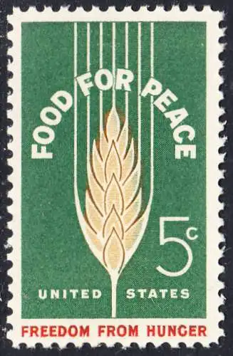 USA Michel 0841 / Scott 1231 postfrisch EINZELMARKE (a4) - Kampf gegen den Hunger; Weizenähre