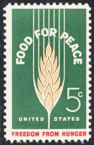 USA Michel 0841 / Scott 1231 postfrisch EINZELMARKE (a5) - Kampf gegen den Hunger; Weizenähre