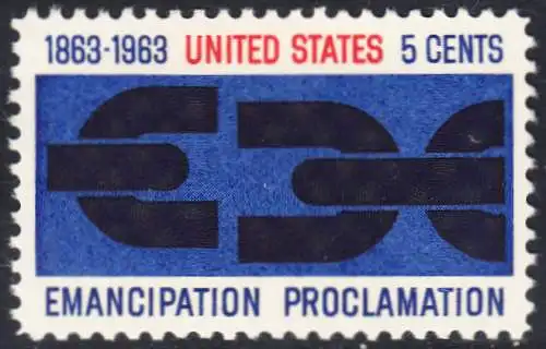 USA Michel 0846 / Scott 1233 postfrisch EINZELMARKE (a2) - 100. Jahrestag der Verkündung der bürgerlichen Gleichstellung durch Abraham Lincoln
