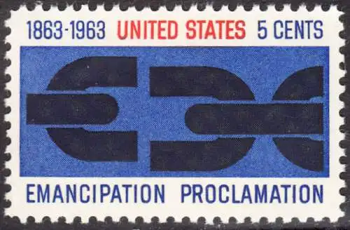 USA Michel 0846 / Scott 1233 postfrisch EINZELMARKE (a5) - 100. Jahrestag der Verkündung der bürgerlichen Gleichstellung durch Abraham Lincoln