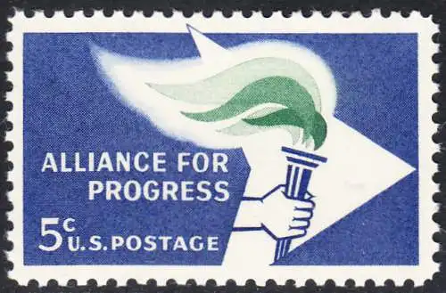 USA Michel 0847 / Scott 1234 postfrisch EINZELMARKE (a3) - Bündnis für den Fortschritt