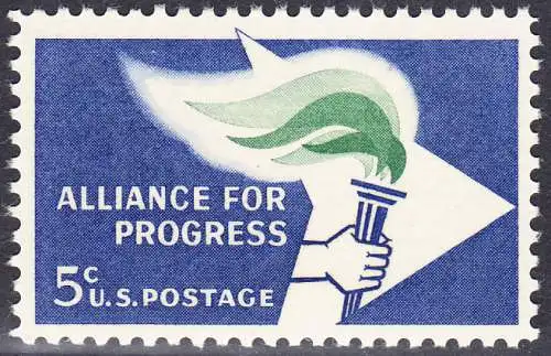 USA Michel 0847 / Scott 1234 postfrisch EINZELMARKE (a4) - Bündnis für den Fortschritt