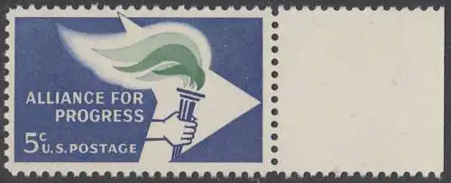 USA Michel 0847 / Scott 1234 postfrisch EINZELMARKE RAND rechts (a2) - Bündnis für den Fortschritt