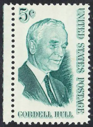 USA Michel 0848 / Scott 1235 postfrisch EINZELMARKE RAND links - Cordell Hull, Politiker, Friedensnobelpreis 1945