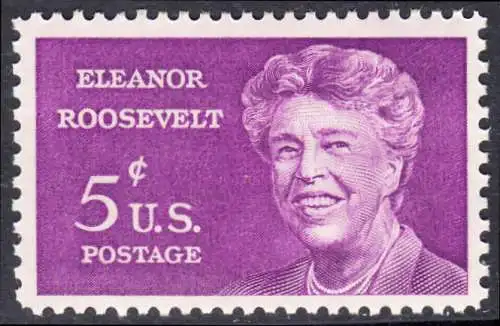 USA Michel 0849 / Scott 1236 postfrisch EINZELMARKE (a3) - Eleanor Roosevelt; Politikerin und Publizistin, Präsidentengattin