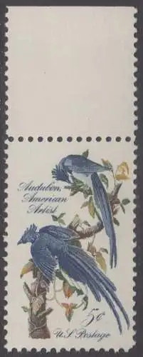 USA Michel 0854 / Scott 1241 postfrisch EINZELMARKE RAND oben - John James Audubon; Zeichner und Ornithologe