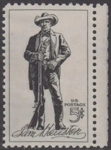 USA Michel 0855 / Scott 1242 postfrisch EINZELMARKE RAND rechts - Sam Houston, Sieger von San Jacinto, Präsident von Texas, US-Senator
