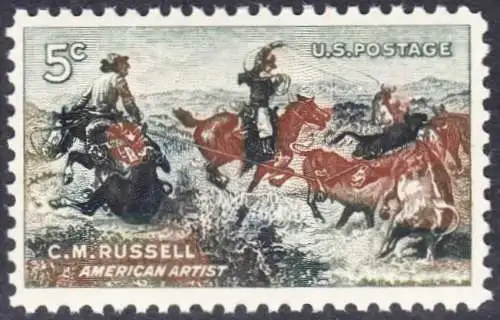 USA Michel 0856 / Scott 1243 postfrisch EINZELMARKE (a2) - 100. Geburtstag von Charles M. Russell