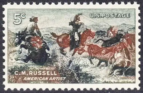 USA Michel 0856 / Scott 1243 postfrisch EINZELMARKE (a3) - 100. Geburtstag von Charles M. Russell