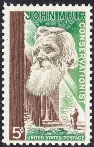 USA Michel 0858 / Scott 1245 postfrisch EINZELMARKE (a2) - John Muir, Naturwissenschaftler; Mammutbäume