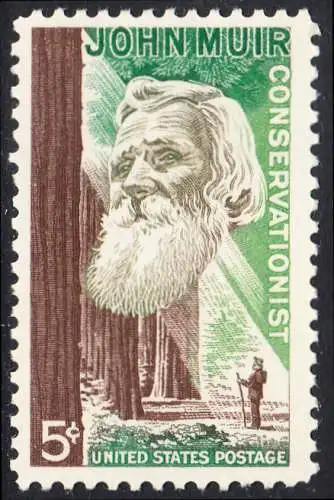 USA Michel 0858 / Scott 1245 postfrisch EINZELMARKE (a3) - John Muir, Naturwissenschaftler; Mammutbäume