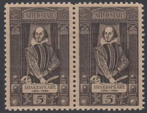 USA Michel 0864 / Scott 1250 postfrisch horiz.PAAR (a2) - William Shakespeare; engl. Dramatiker, Schauspieler und Dichter