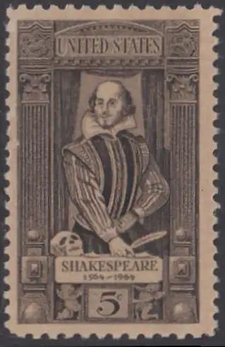 USA Michel 0864 / Scott 1250 postfrisch EINZELMARKE (a4) - William Shakespeare; engl. Dramatiker, Schauspieler und Dichter