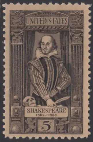 USA Michel 0864 / Scott 1250 postfrisch EINZELMARKE (a6) - William Shakespeare; engl. Dramatiker, Schauspieler und Dichter