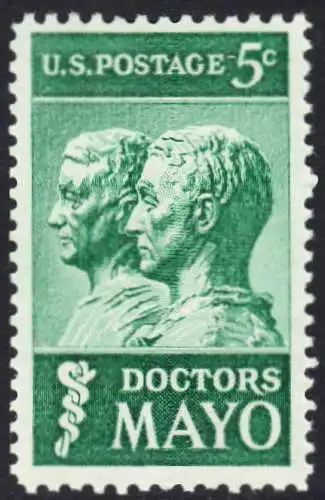 USA Michel 0865 / Scott 1251 postfrisch EINZELMARKE (a2) - 25. Todestag der Brüder Mayo; Ärzte und Gründer der Mayo-Klinik in Rochester